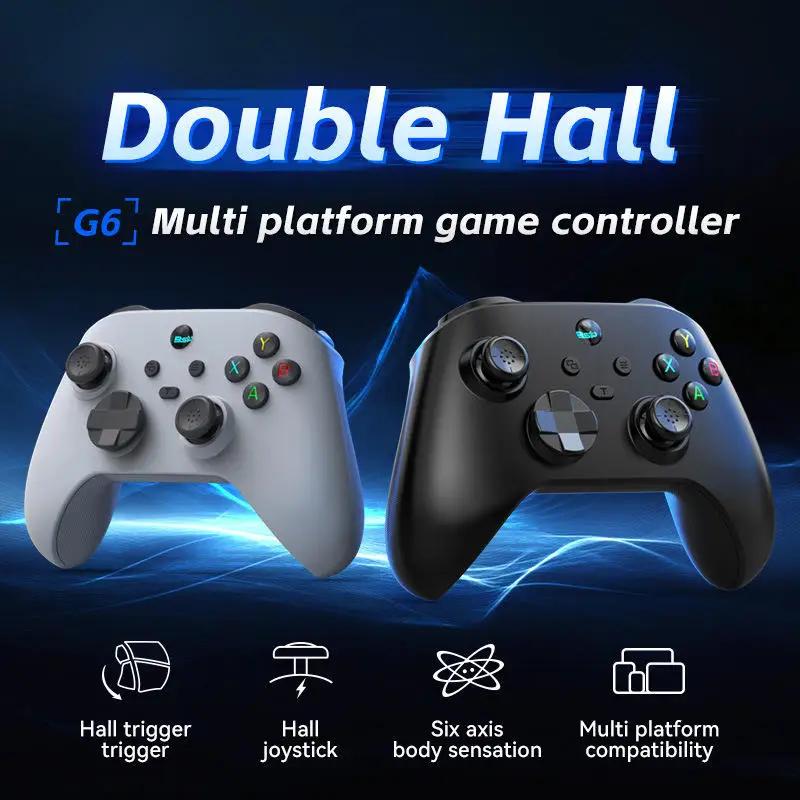 G6 BT Wireless Compatible Game Controller for IOS/Android Gamepad PC Hall Rocker Six-axis Dual Vibration Joystick for Switch 2 Pack of 2 - Image 2