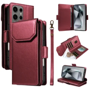 Card Slot for Women TPU Case for Samsung Galaxy S26 Ultra S25 FE A16 A06 Note 9 A34 Magnetic Closure PU Leather Flip Case