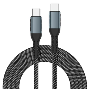 100W 5A Nylon Braided Durable 1M 2M Fast Charging Type C to Type C PD Mobile Phone Laptop Data Usb Charge Cord Cable for Macbook Pack of 5