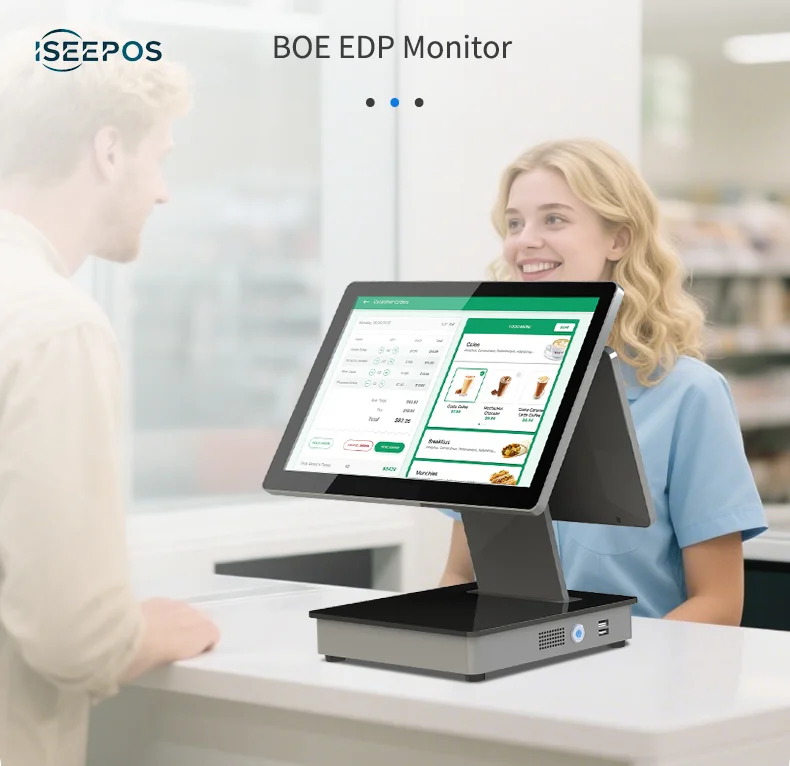 JJPOS JJ-Q8B Windows Dual 15.6 Inch Capacitive Touch Screen POS System I3-4th Gen CPU Cash Register Machine Wi-Fi 6 Bluetooth - Image 3