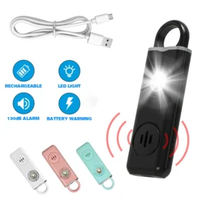 130Db SOS Survival Alarm Anti-Wolf Safety Alarm Anti Attack Personal Alarm Keychain Set