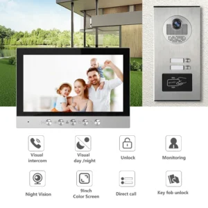 Apartments Screen Intercom Keyfob Unlock Intercom Unlock Video Doorbell With Screen Video Intercom System 2 Screen