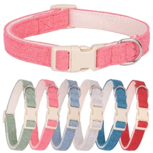 Beirui Adjustable Linen Cotton Custom High Quality Comfortable Padded Manufactory Pet Accessories Dog Collar Leash Walking Set Pack of 20