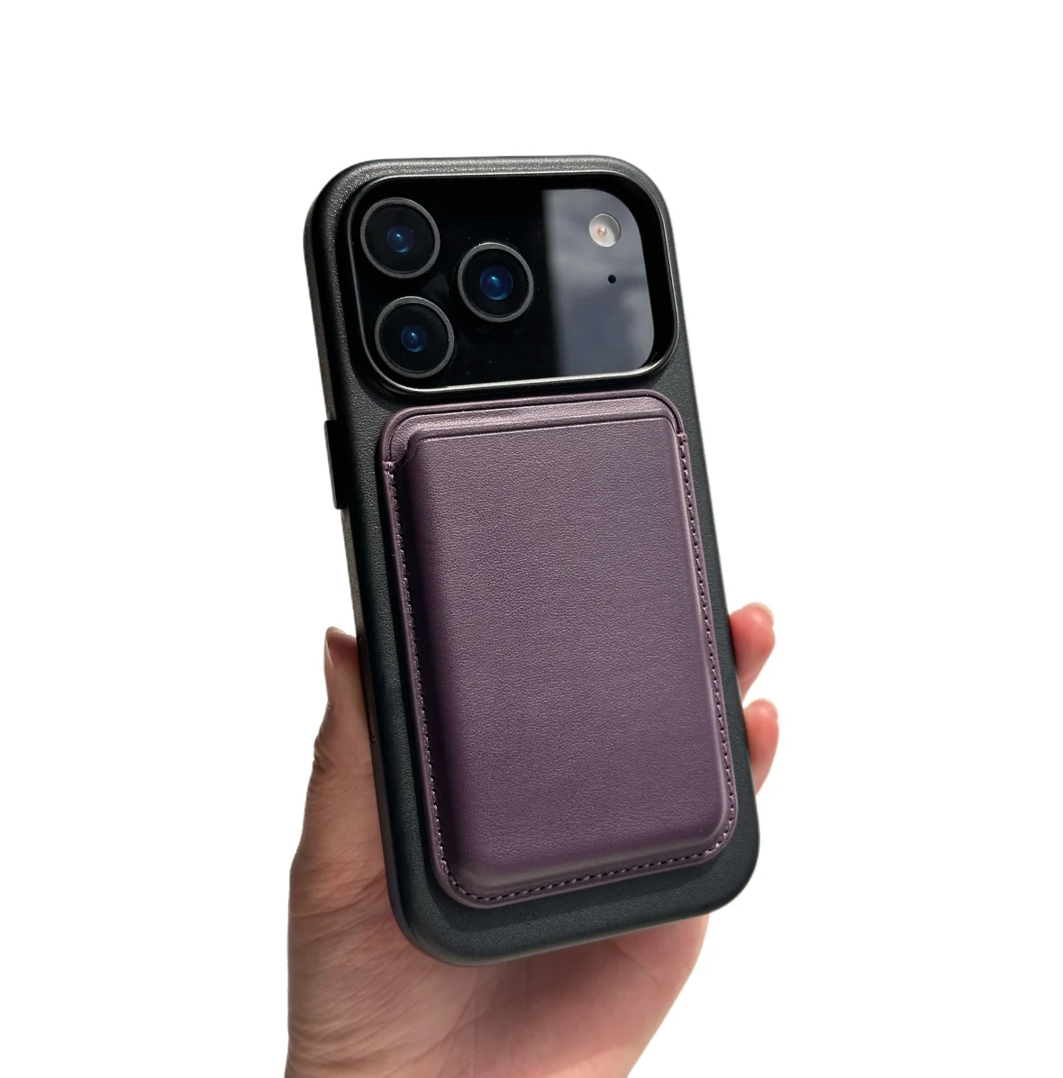 2025 Premium Vegan Leather Card Holders for iPhone Mobile Credit Card Holder Magnetic Leather Wallet for iPhone 17 Pro Max - Image 3