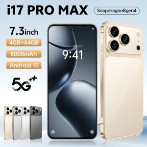 Custom I17 Brand New 17 Pro Max 5G Smartphone 144Hz 7.3 Display 108MP Rear Camera 16GB+1TB Storage Deca Core MTK French