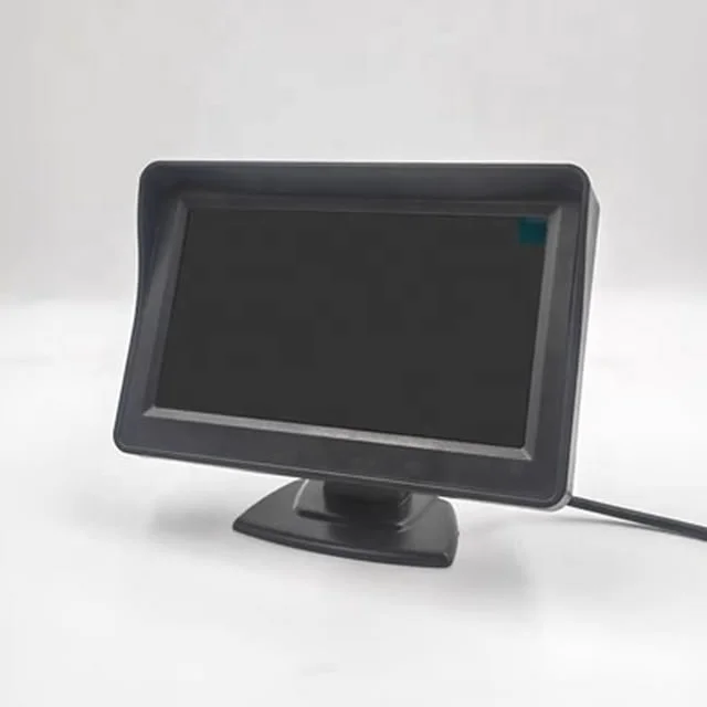 Mini Desktop Monitor 4.3 Inch TFT-LCD Display Car Screen 2 AV Video Input Rear View System Reverse Image 9V-35V Wide Voltage - Image 2