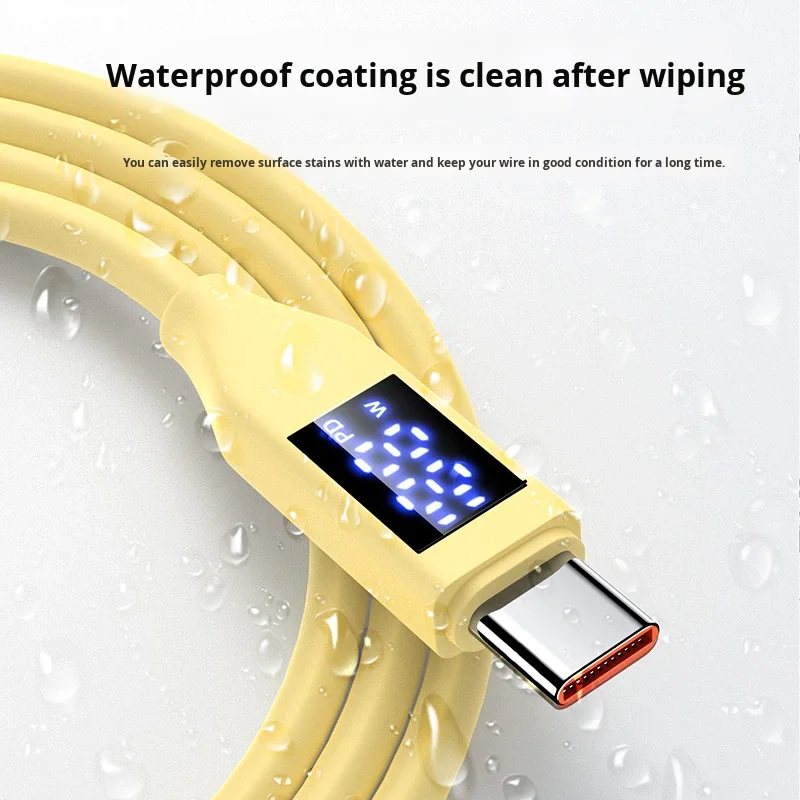 60W True Silicone Type-C Android 6A Fast Charging Digital Display Data Cable for Mobile Phone Pack of 50 - Image 4