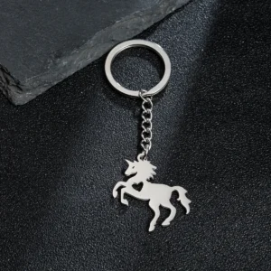 Cute Animal unicorn Flying Horse Keychain Pendants Car Key Chain Ring Holder Keyring Souvenir Jewelry Gift Keyholder Accessories Pack of 6