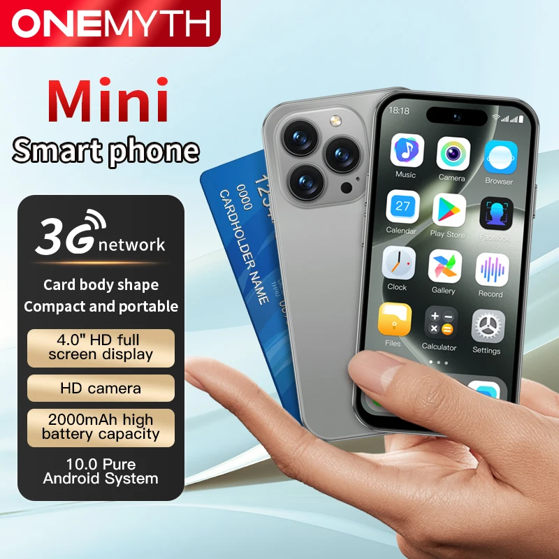 ONEMYTH M16 Pro Mini Smartphone 2GB RAM 16GB ROM 4" Display 5MP Camera Dual SIM Card Android10.0 3G Mobile Phone With Play Store Pack of 5 - Image 3
