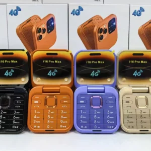 New I16 Pro Max Mini Flip Seniors Phone Small Foldable 2SIM 4G LTE Unlocked Auto Call Record Speed Dial FM Radio Pack of 2