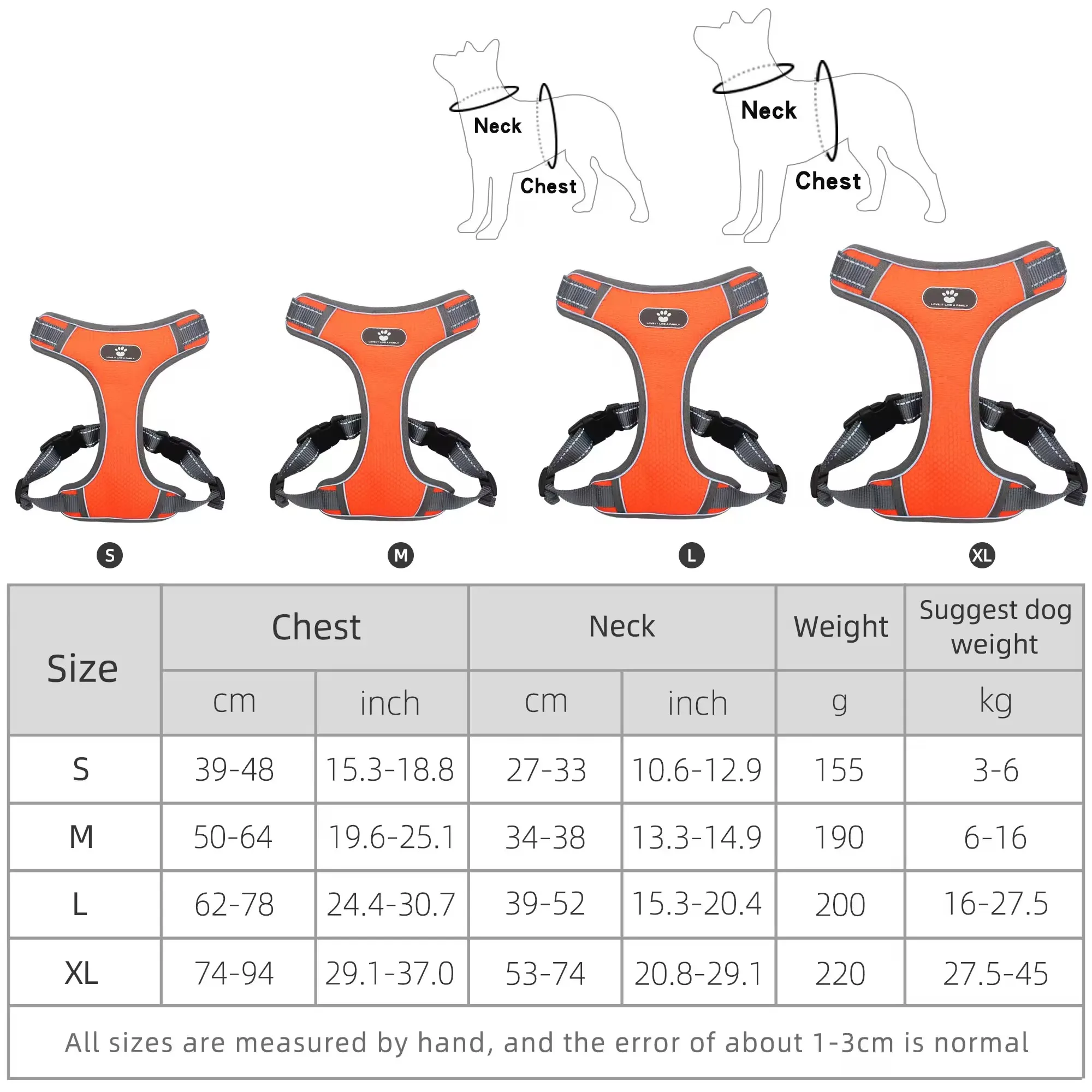 Joysing New Reflective Light Pet Harness Medium-Large Dog Vest With Back Strap for Traction XL Size Prevents Fierce Impact Pack of 10 - Image 3