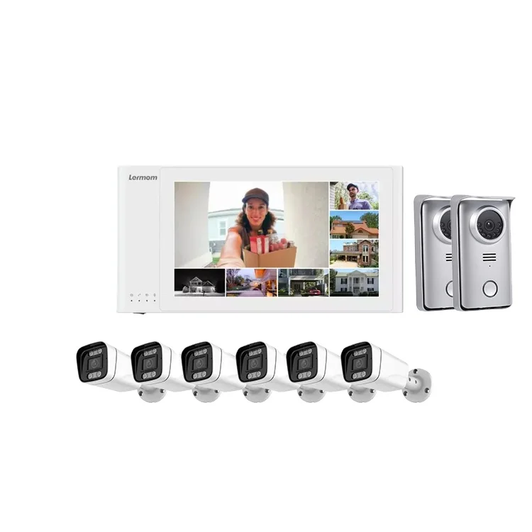 Home Villa Gate in Wall 2 Way Talking Wired Doorbell Camera Intercom System Steel Doorbell Button 4 Wire Video Door Phones Pack of 2