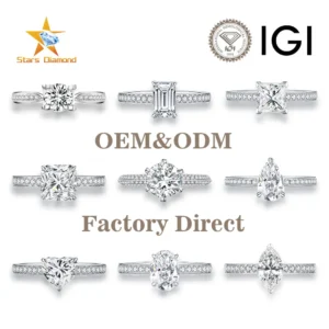 Custom 14K 18K Gold 1CT 2CT 3CT 4CT 5CT DE VS1 VVS1 IGI Certified Lab Grown Diamond Engagement Wedding Ring for Women