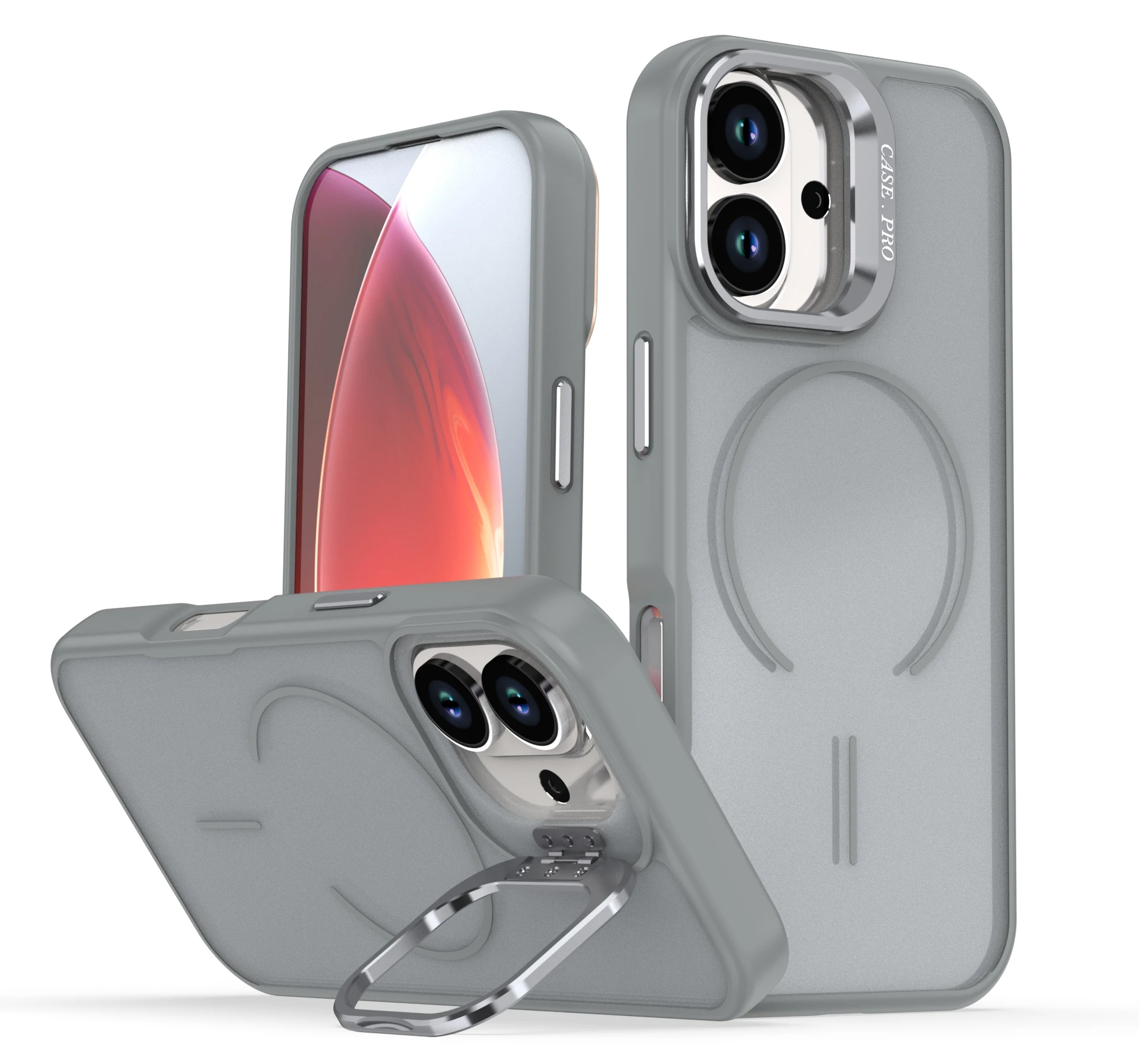 Case with Hidden Stand Super Magnetic Full Cover Glossy Finish TPU+Metal Anti-Fall Shockproof for Redme 14C/15C 4G Pack of 10