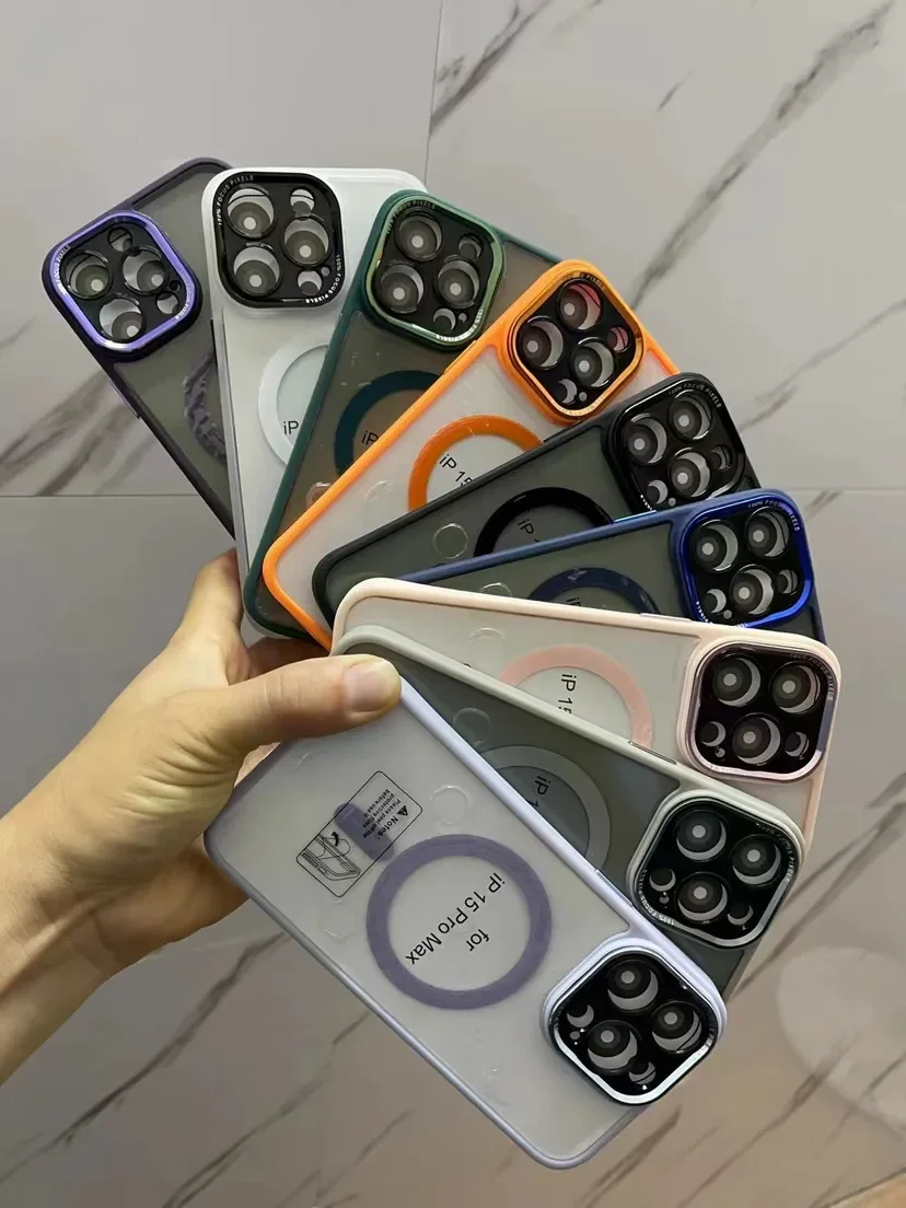 Ready Ship Upgraded Version Metal Lens Frame Transparent Magnetic PC Case 16 Pro/Pro Max Mobile Phone Bags for iPhone 11 Pack of 10 - Image 4