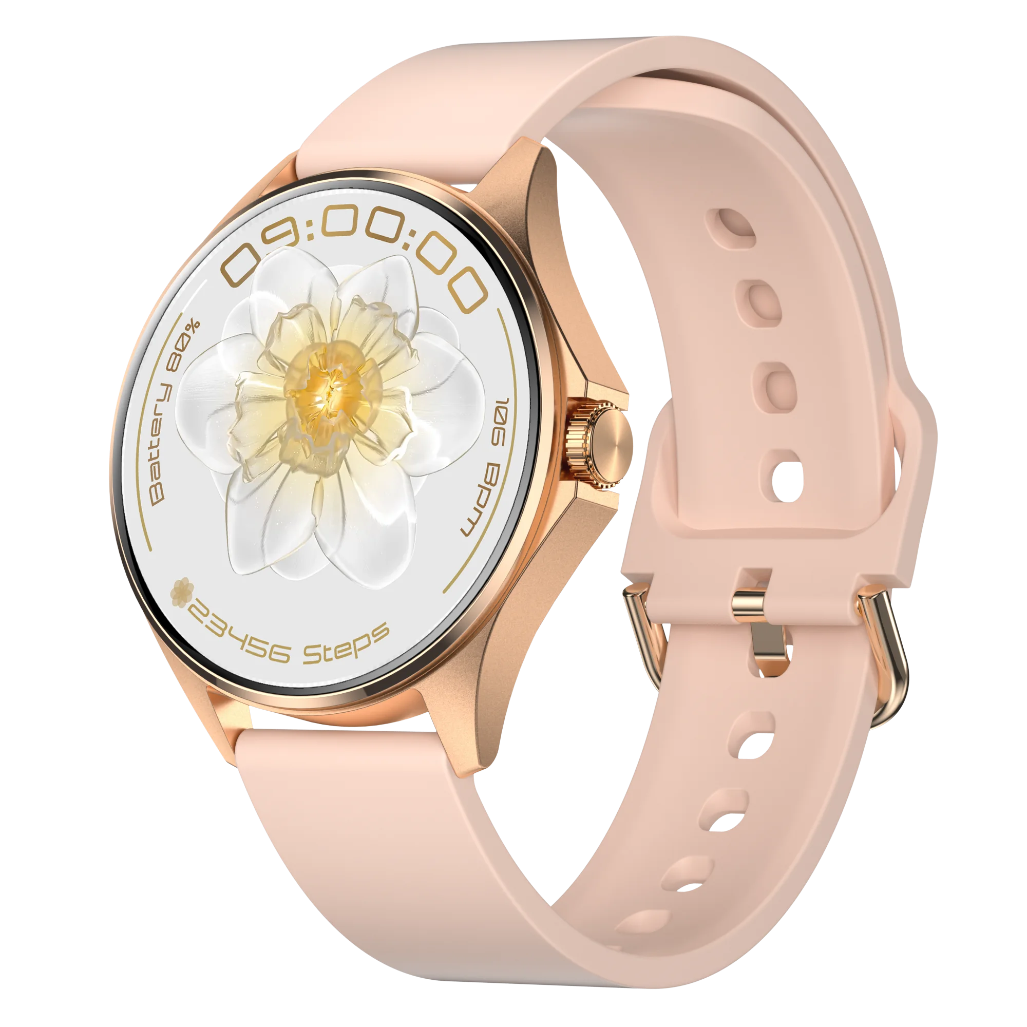 Fashion IP68 Waterproof Female SmartWatch AM12 200mAh Battery Rose Gold Women's Health Monitoring BT Call Women Smartwatch