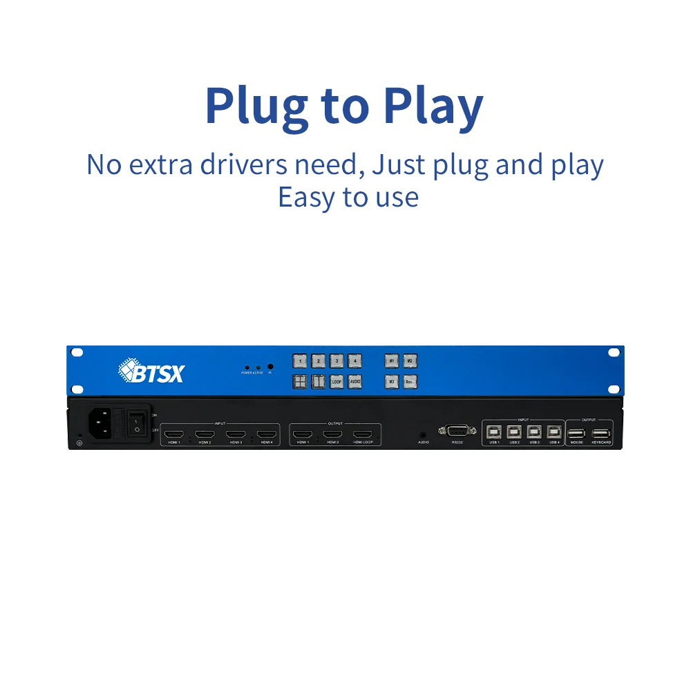 Professional Bitvisus Metal KVM Multi-Viewer Processor 4 PC 1 Keyboard Mouse Control Dual Screen Independent Display Office - Image 2