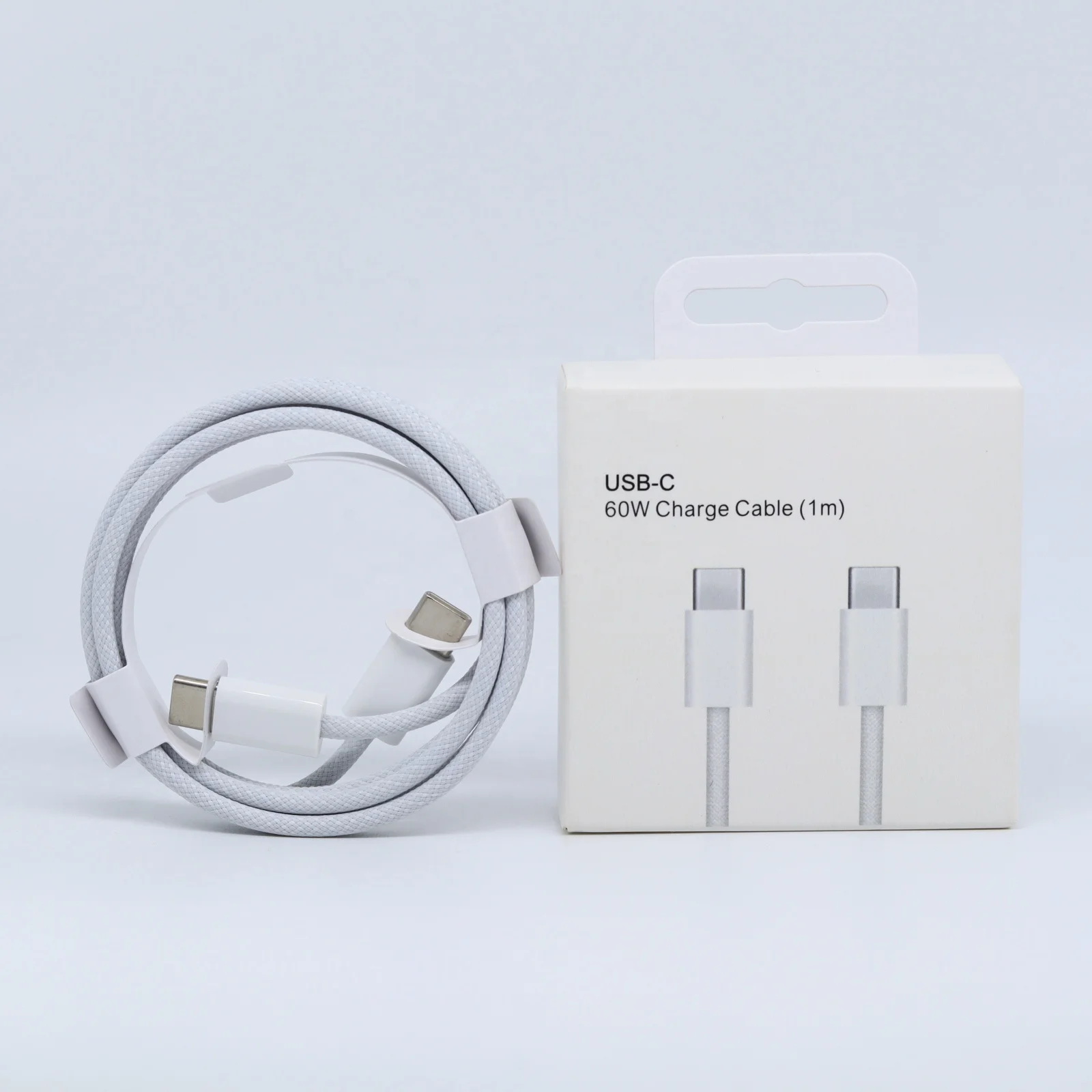 60W 1M Fast Charging Cable with Manual USB C to C Braided 60W for Iphone15 Cable for iphone 16 Pack of 10 - Image 2