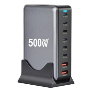 500W USB C Fast Charging Station Hub, 8 Port HUB Fast Charging Brick for Multiple Devices, PD PPS 100W Wall Charger for Laptops