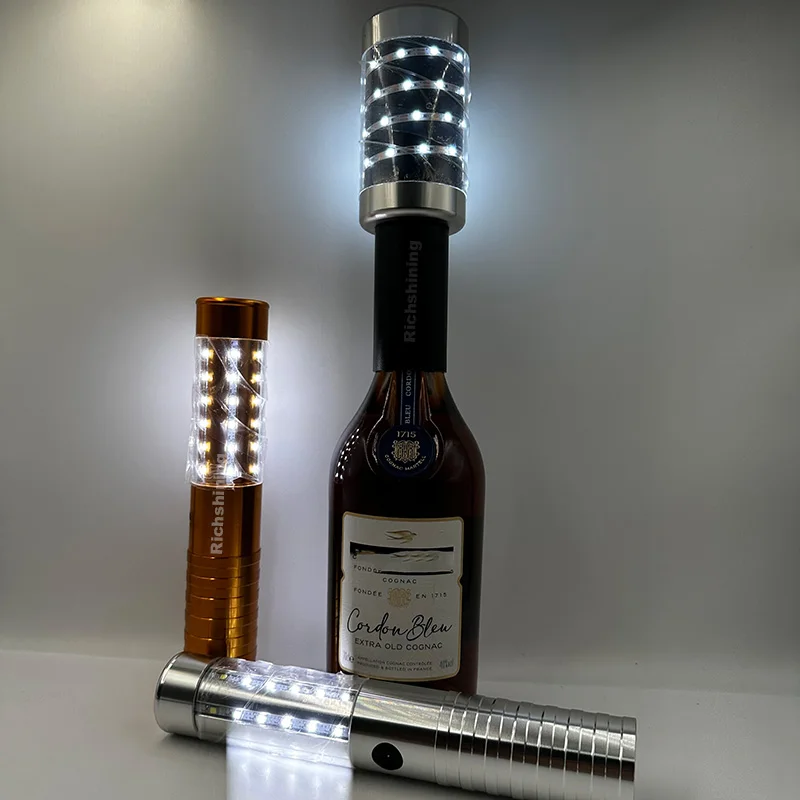 RICHSHINING 45cm Led Champagne Strobe Baton Handheld Light Led Sparkle Light Rechargeable Bottle Topper Light Stick for Club Pack of 10 - Image 3
