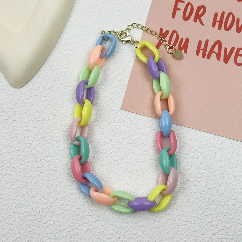 JXANRY Acrylic Pet Accessories-Cat Necklace Colorful Chain Dog Collar Sweet Cute Love Knot Pendant Lightweight Bichon Frise Pack of 2 - Image 2