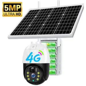 5MP 4G Wifi Survalance Cameras Color Night Vision Battery Solar Panel Camera 2 Way Audio PIR Motion Detection Security Camera Pack of 2