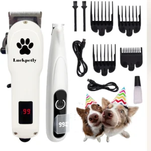 2-in-1 High Quality Dog Clippers Kit Small Paw Trimmer Plastic Sustainable Cats Includes Brushes Cutters Combs Pet Hair Grooming Pack of 2