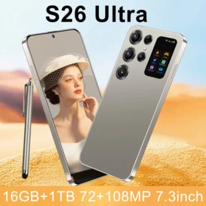 Wholesale Face Recognition Unlock S26 Ultra 5G Smart Mobile Phone 7.3-inch HD Screen 16GB+1T