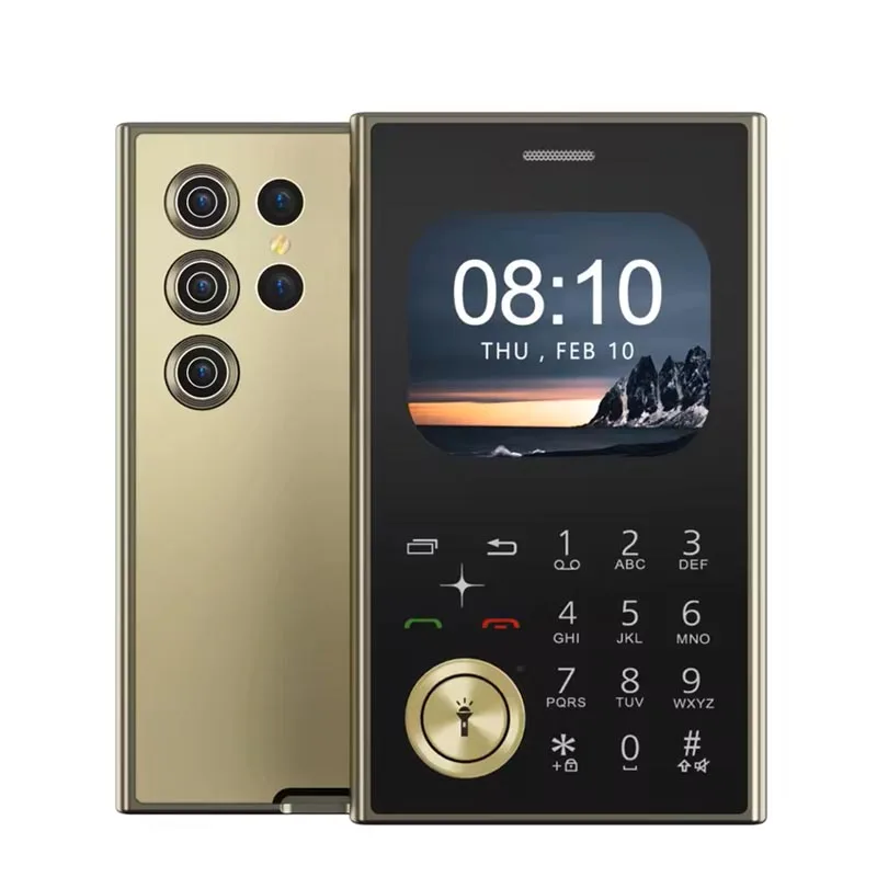 V8 Mini Mobile Phone 2.01" HD Round Screen Dual SIM Card Speed Dial Magic Voice FM Radio Flashlight Small Cellphone Type-C Pack of 5