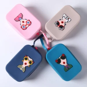 Ready Sale Exquisite Silicone Wrist Bag DIY Cartoon Buckle Portable Coin and Mobile Phone Bag with Zipper Closure