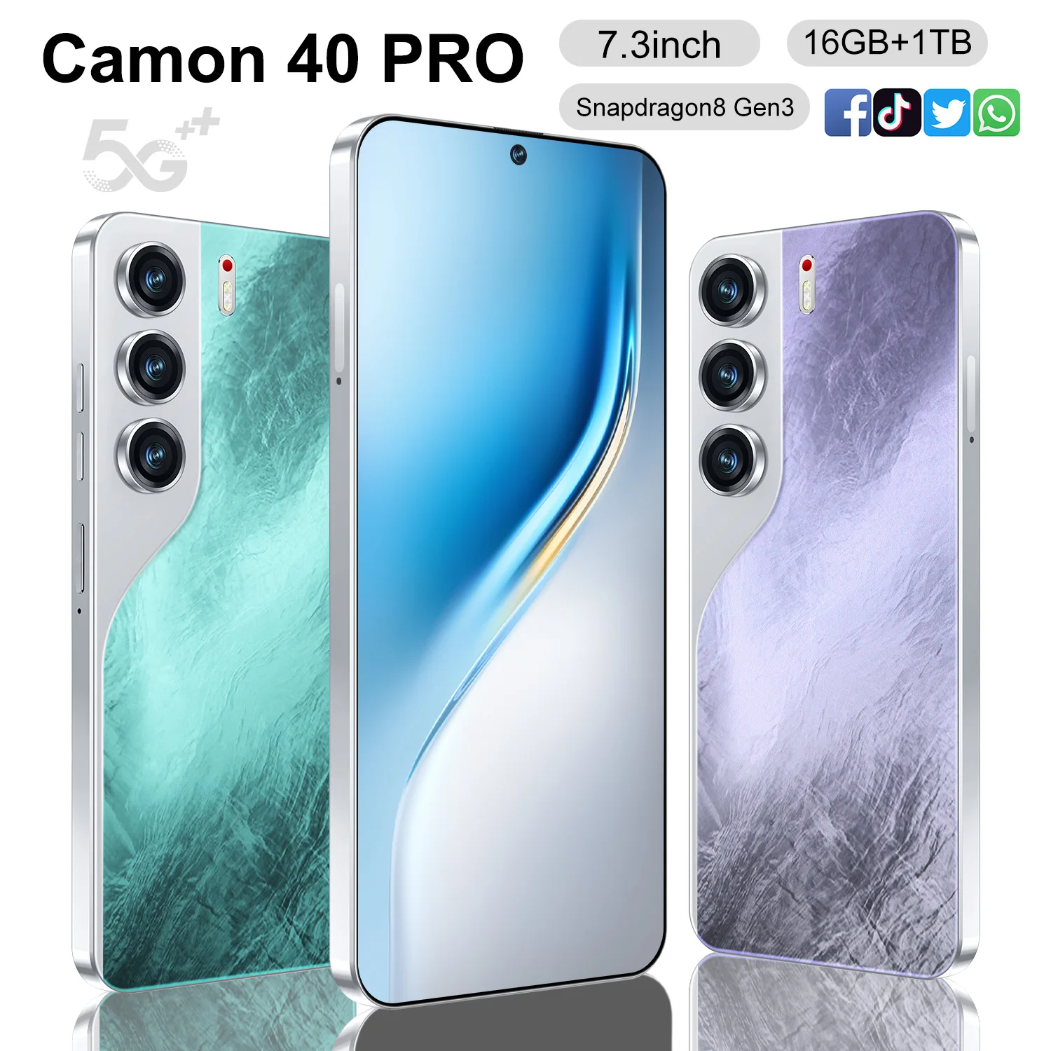 Tecno Camon 40 Pro 5G Smartphone Unlocked with HD 6.8-Inch Dual Card Mobile Phone 4G/5G Network CDMA Cellular - Image 4