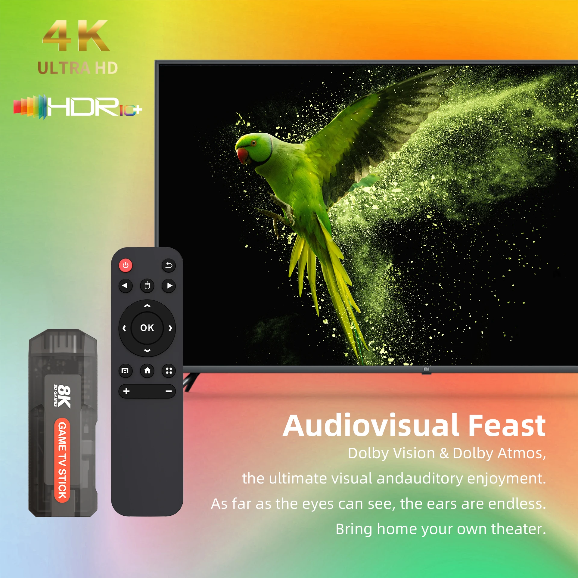 Zoku Q9MAX Mini Video Game Console Wireless Handheld USB Stick Player 30000+ Games Supports 8K Resolution Games GB GBC for TV HD - Image 4