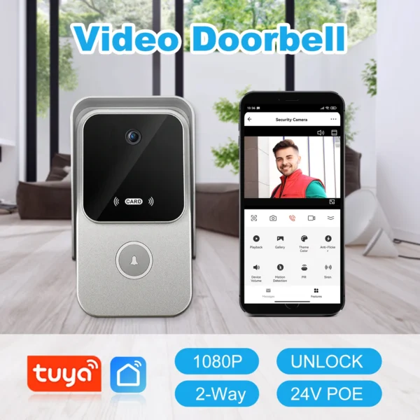 Remote Unlock Camera System 1080P Tuya Video Doorbell Camera Video Door Phone System for Villa ...