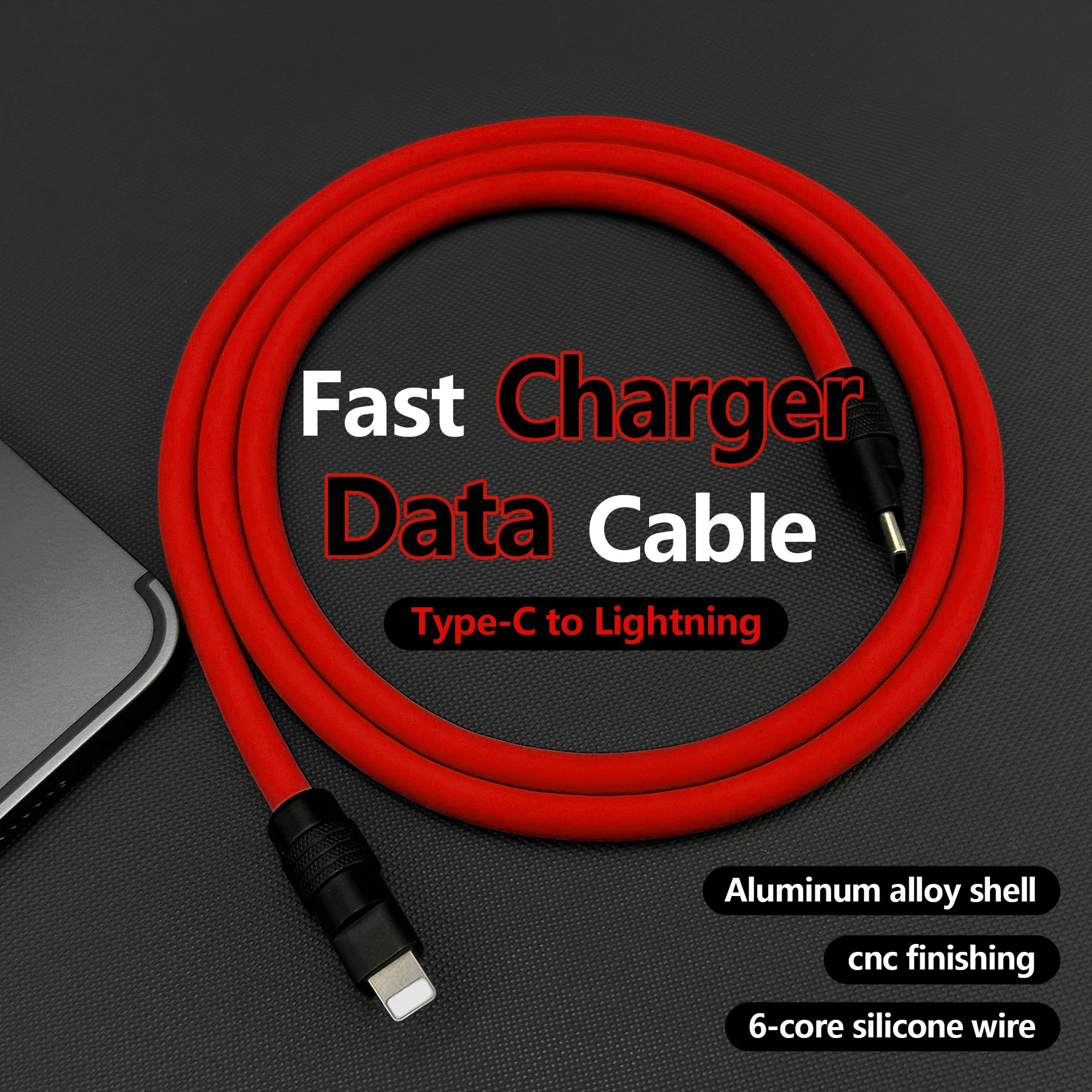 MFi Certified Liquid Silicon C94 C189 Chip Data Cable 3A PD Fast Charging Charger Cable USB C for IPhone1314 iPod Cable - Image 4