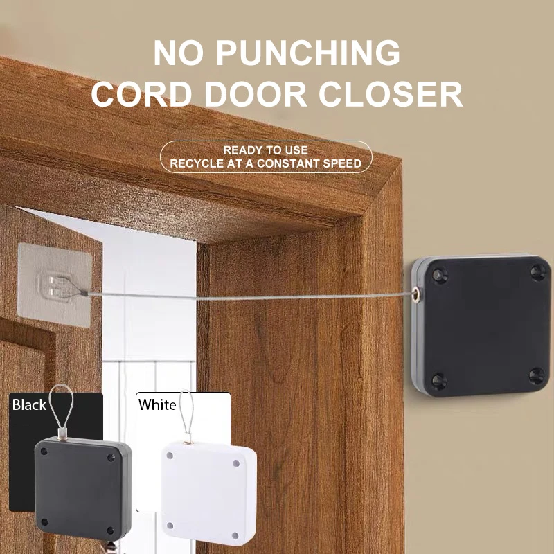 No Punch Rope Door Closers Concealed Door Closer Punch Free Automatic Sensor Auto Door Closer - Image 2