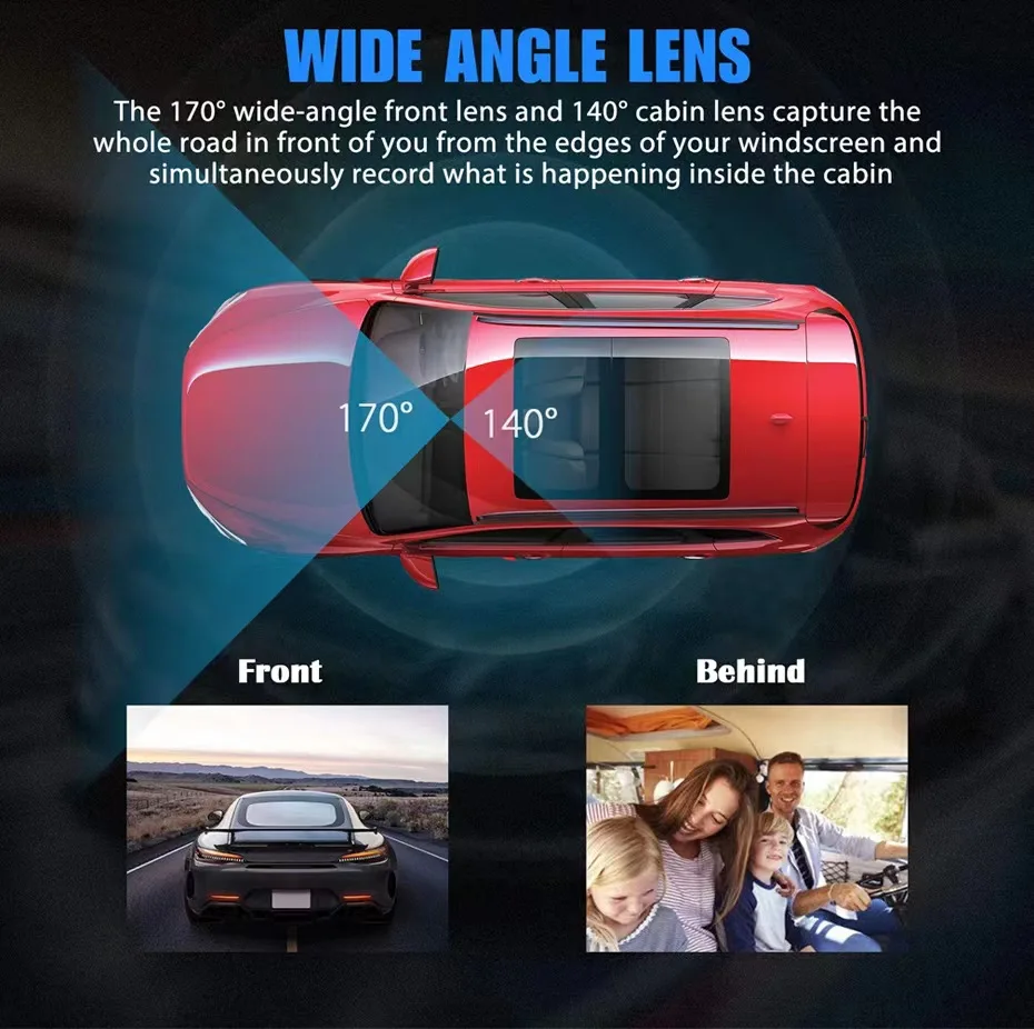 2025 New 3 Lens HD 1080P Car Black Box WiFi Loop Recording Car DVR Camera Dashboard Camera Night Vision Dash Cam for Car - Image 2