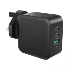 100W USB C Charger Plug,Mac Book Charger 100W Fast GaN Charger with Dual USB-C Port and QC3.0 Port for All USBC Devices & Phones