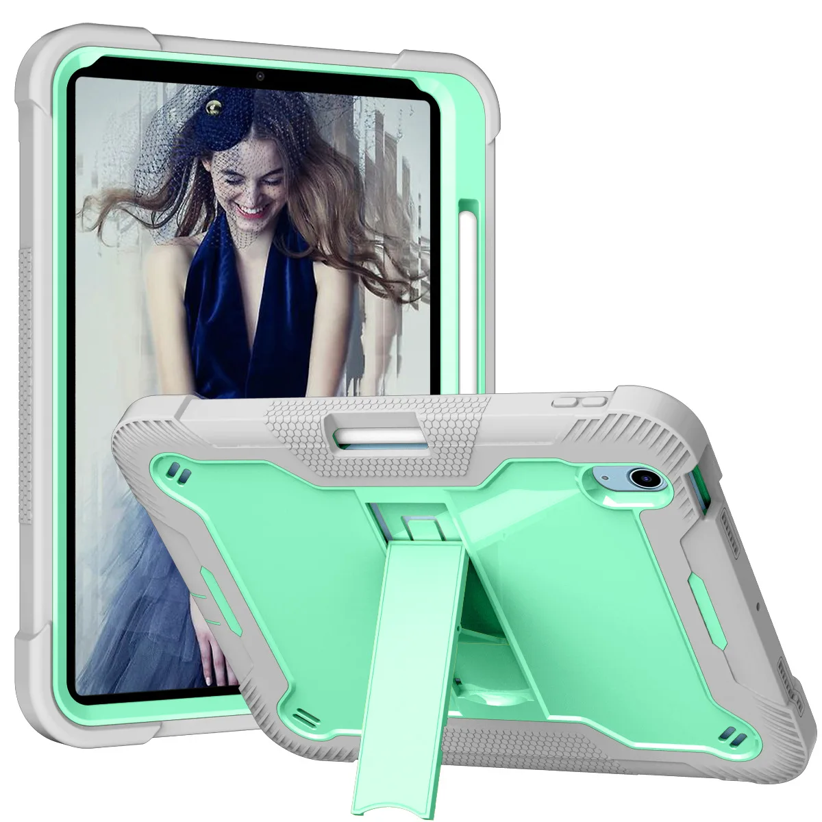 360 Rotating Shockproof Heavy Duty Rugged Tablet Case for iPad 11 A16 Case for iPad 10th Generation 10.9" Case Anti Shock Pack of 10