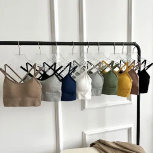 Trendy Beautiful Back Halter Wrap Bra Vest Underwear Pads One-piece Underwear Bottoming Sexy Bustier Vest for Women Pack of 5