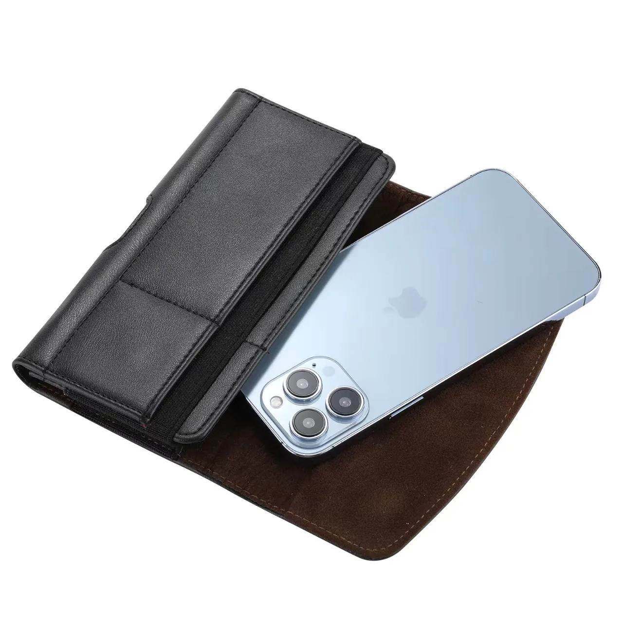 Belt Multi-Functional Men's Card Hanging Waist Magnetic Mobile Phone Bag 14 Flip Through Belt PU Leather Case Wallet Bag Pack of 10 - Image 2