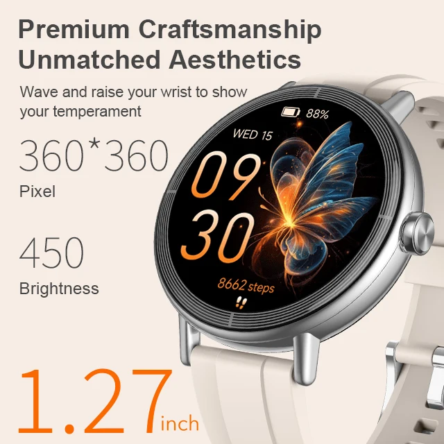 New Product 1.27inch TFT Smartwatch Reloj Inteligentes Stress Heart Rate Oxygen IP68 Waterproof Smart Watch Women - Image 2