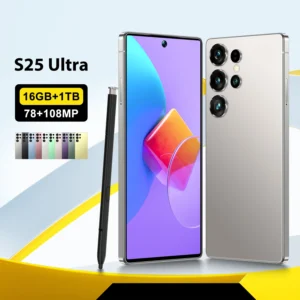 S25 Ultra Dual Sim 5G Smartphone with Face Recognition HD Screen Deca Core CPU 108MP Rear Camera LTE CDMA Cellular