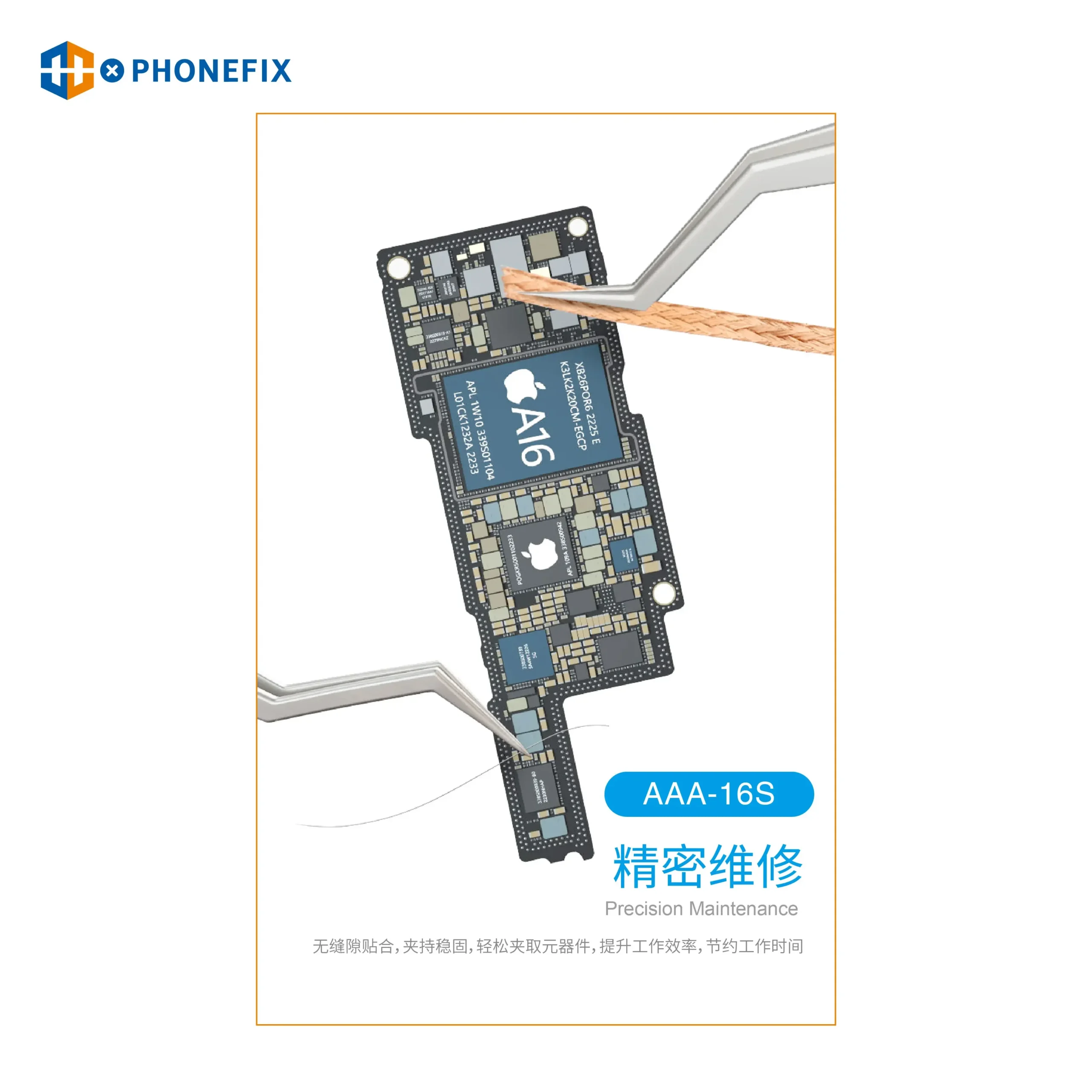 AAA-16S High-Precision Tweezers for Motherboard BGA Anti-Static Precision Stainless Curved Straight Tip Electronics Tweezers Pack of 5 - Image 3