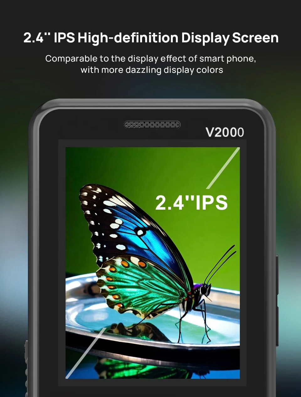 CE Certificated V2000 Global 4G Version 2.4 Inch IPS Screen SOS Button Keypad Feature Phone for Seniors Pack of 20 - Image 4