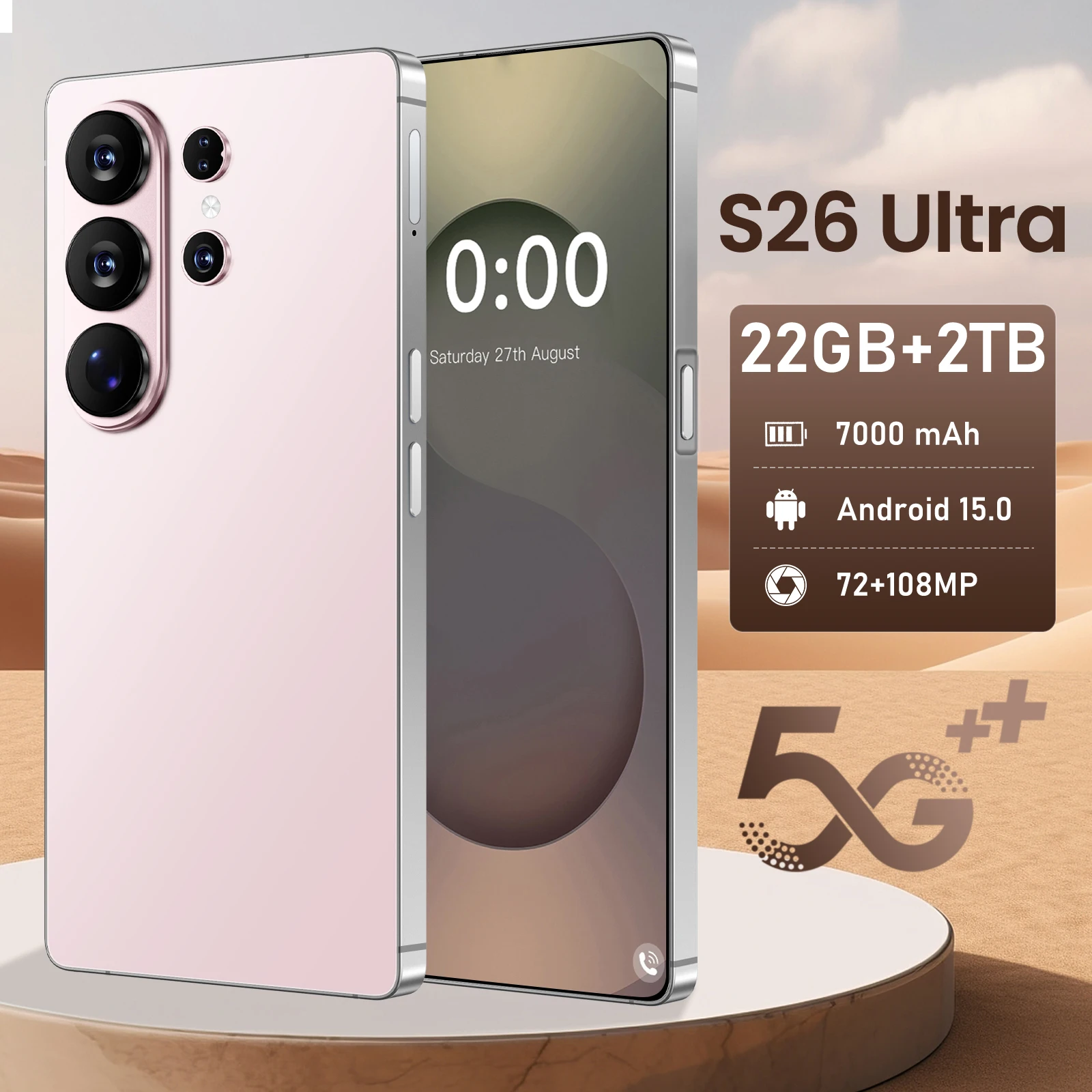 Large Memory S26 with HD Clear Screen Display Android Operation System 16+1TB Global 5G French Cell Phones New Trends in - Image 2