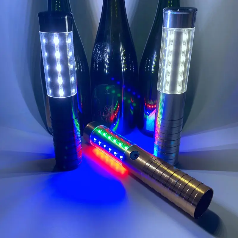 RICHSHINING 45cm Led Champagne Strobe Baton Handheld Light Led Sparkle Light Rechargeable Bottle Topper Light Stick for Club Pack of 10 - Image 4