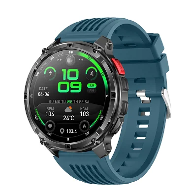 HT33 Adults Bluetooth Smart Watches 1.7" 360*360 IPS Display IP68 Waterproof Level Black Silver 1100mAh Sports Tracker