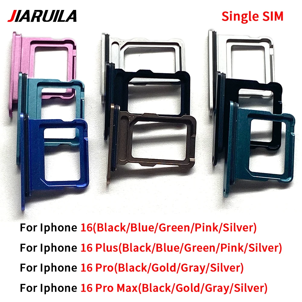 Dual Single SIM Card Tray Pro Max Holder Adapter Memory Tray Sim SD Card Holder Adapter Phone Spare Parts for Iphone 16 Plus Pack of 100 - Image 3