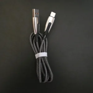 Store Supermarket Pull Proof Braided Handset Linea LED Blue Lights Lamps USB Type a to Type C Cables Pack of 100