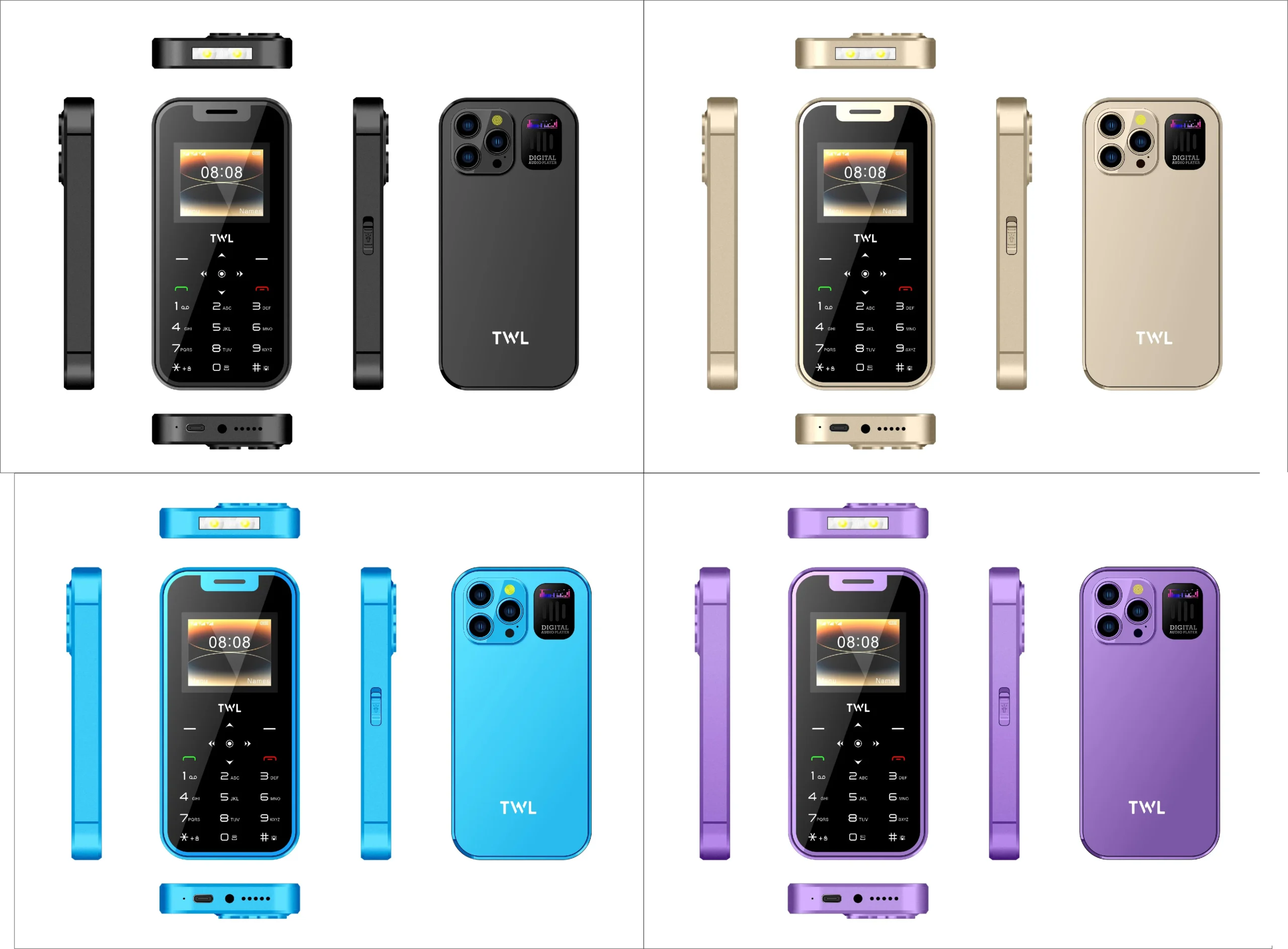 1.77inch Dual SIM Card Feature Phone 2G bar phone Flashlight Games Photos FM basic phoneType-c Fashion Design Big Battery - Image 3